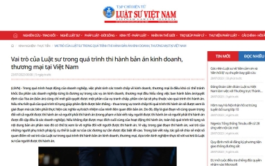 Vai trò của Luật sư trong quá trình thi hành bản án kinh doanh, thương mại tại Việt Nam