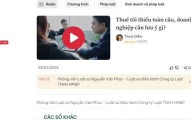 Luật sư điều hành Nguyễn Văn Phúc tham gia thảo luận về thuế tối thiểu toàn cầu trên kênh VOH online
